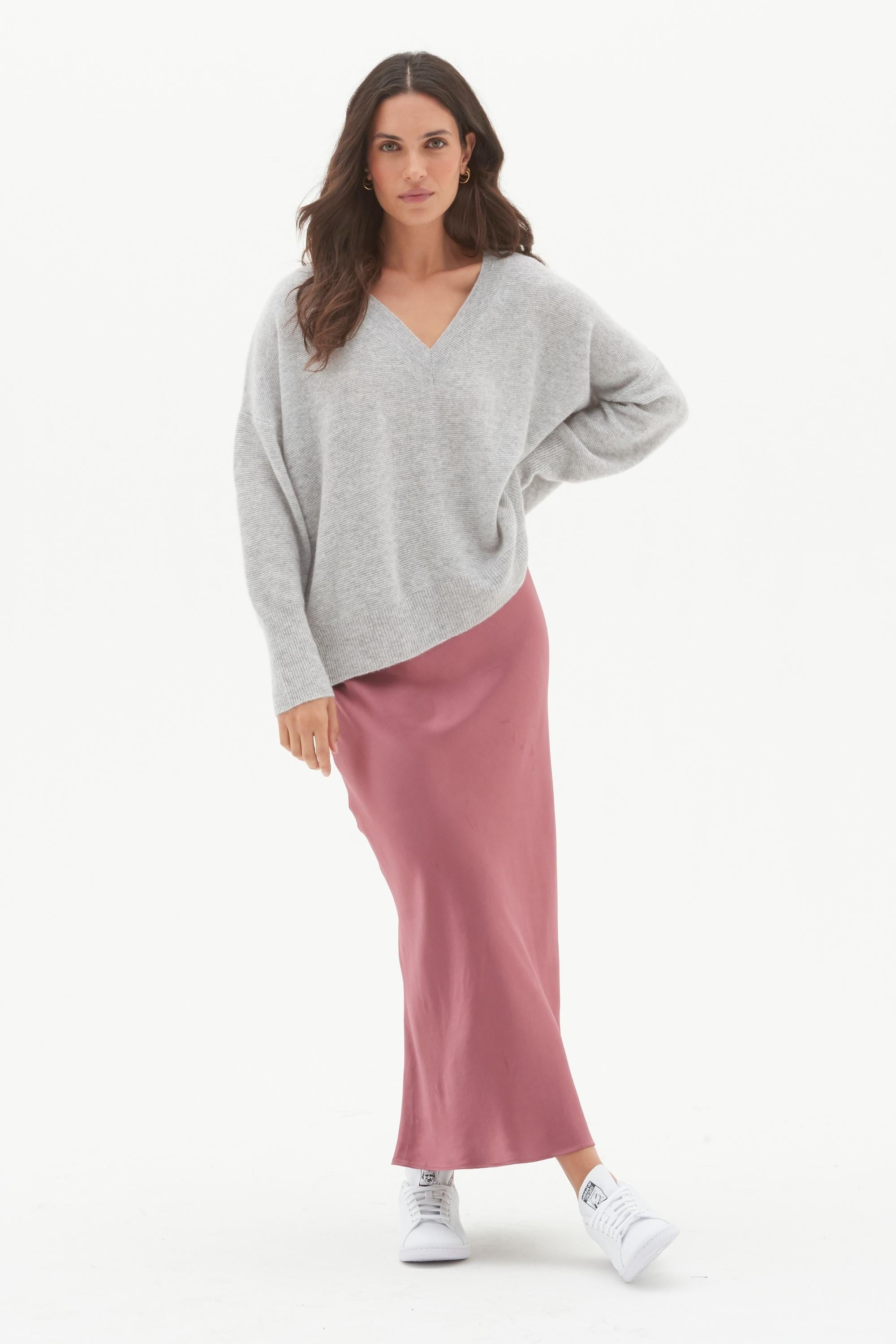 Relaxed V Neck Cashmere Sweater - Made to Order