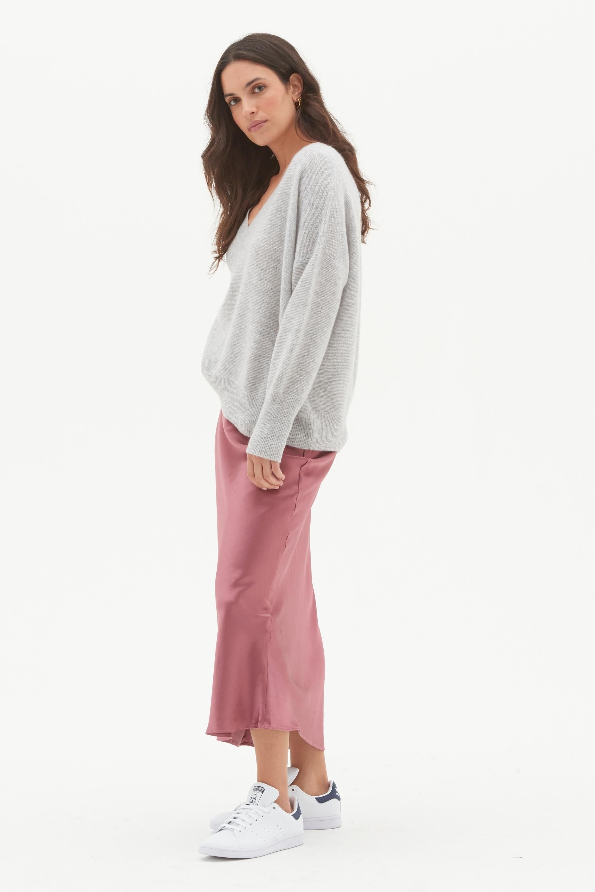 Relaxed V Neck Cashmere Sweater - Made to Order